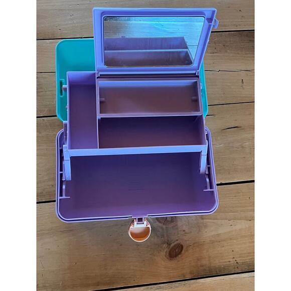 Caboodles on the go girl Seafoam green and purple make up case. travel. - Picture 3 of 5